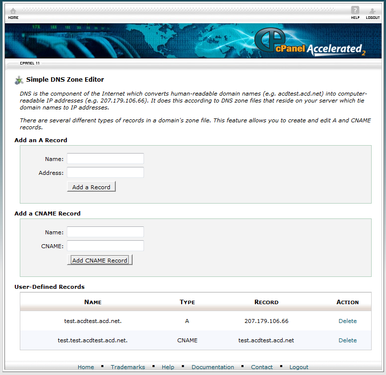 Simple DNS Zone Editor Interface